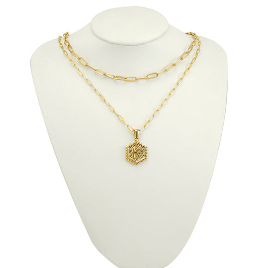 Women's Gold Combination Stainless Steel English Letter Necklaces