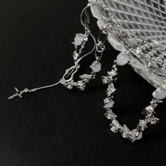 Texture Pattern Moonstone Female Design Special Necklaces