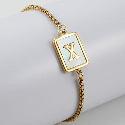 Shell Letter Lala Female Stainless Square Bracelets