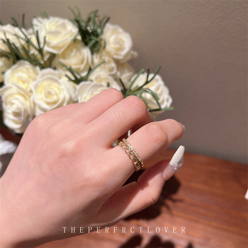 Zircon Female Niche Design Light Luxury Rings