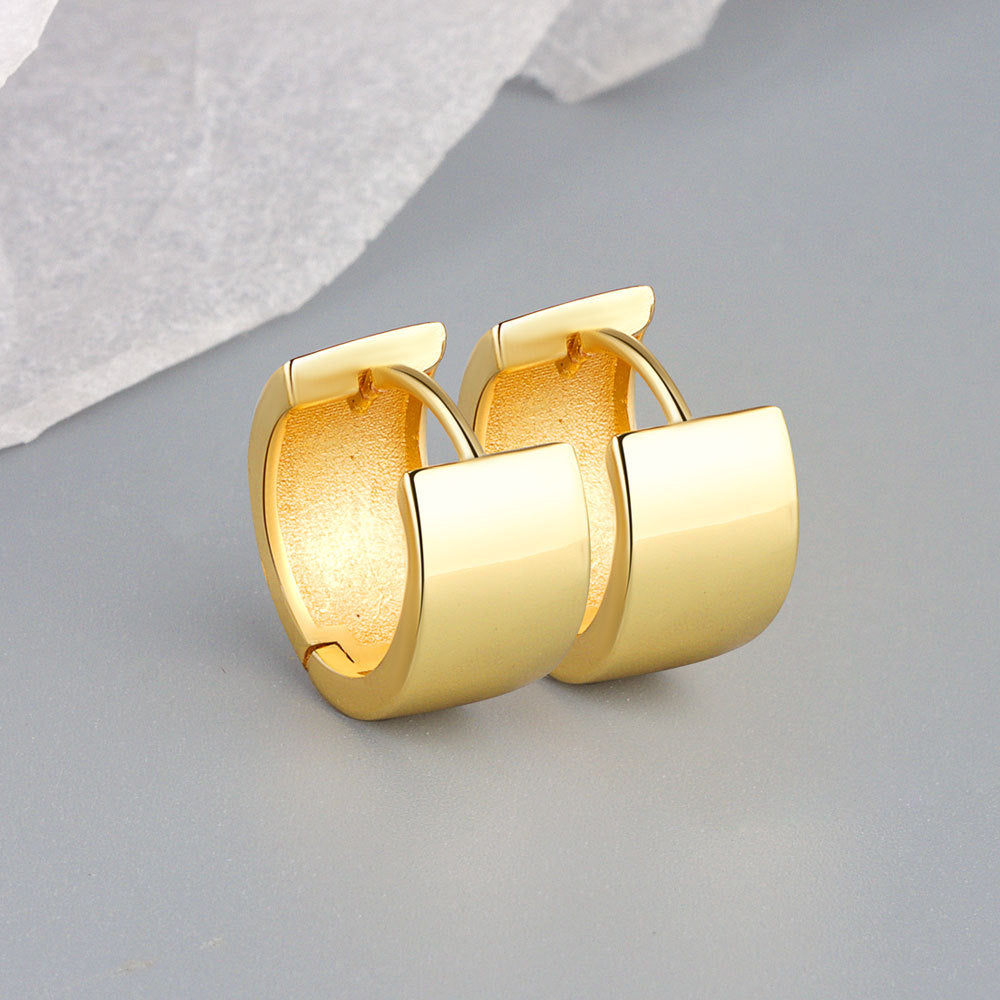 Women's Gold Glossy Circle Shape Personalized Ear Earrings