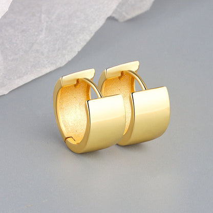 Women's Gold Glossy Circle Shape Personalized Ear Earrings
