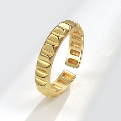 Style Square Zircon Set Female Fashion And Personality Gear Rings