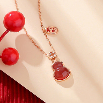 Women's Sier Good Fortune Gourd National Fashion Necklaces