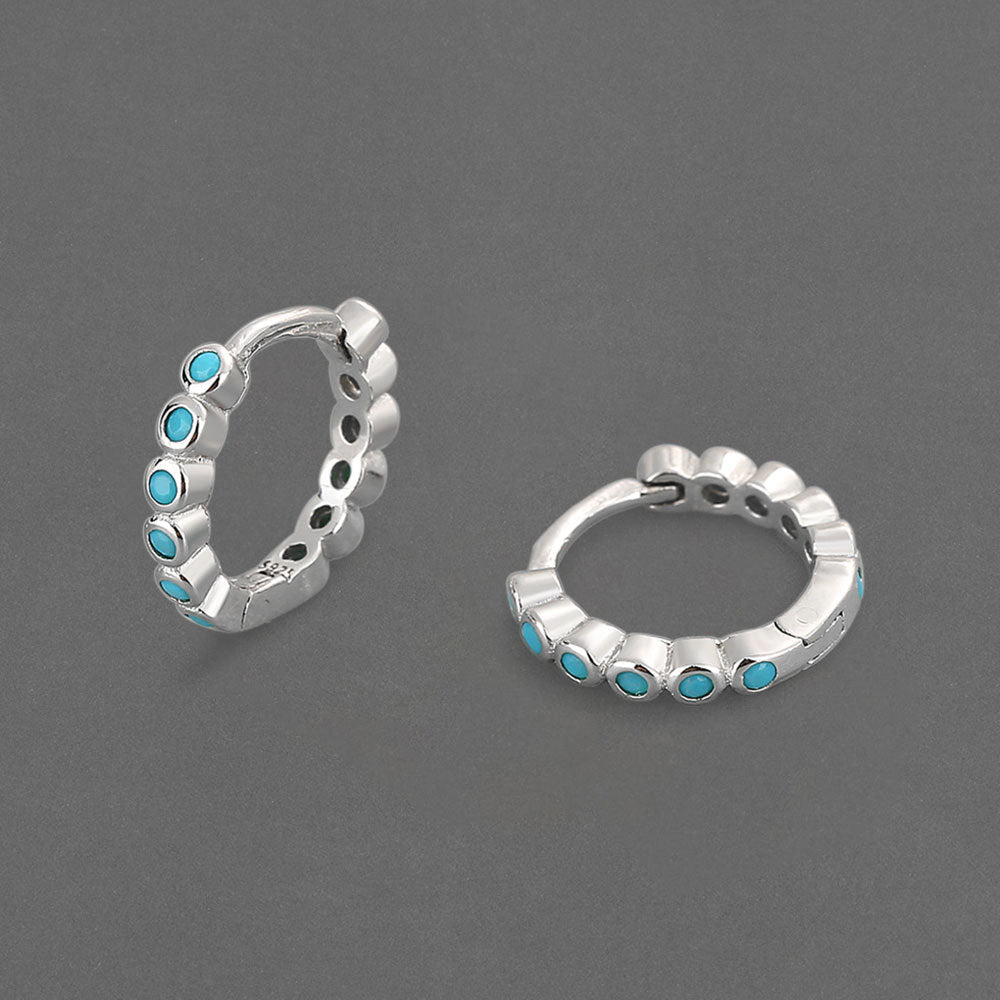 Style Blue Pine Zirconium Gold Exquisite Small Earrings