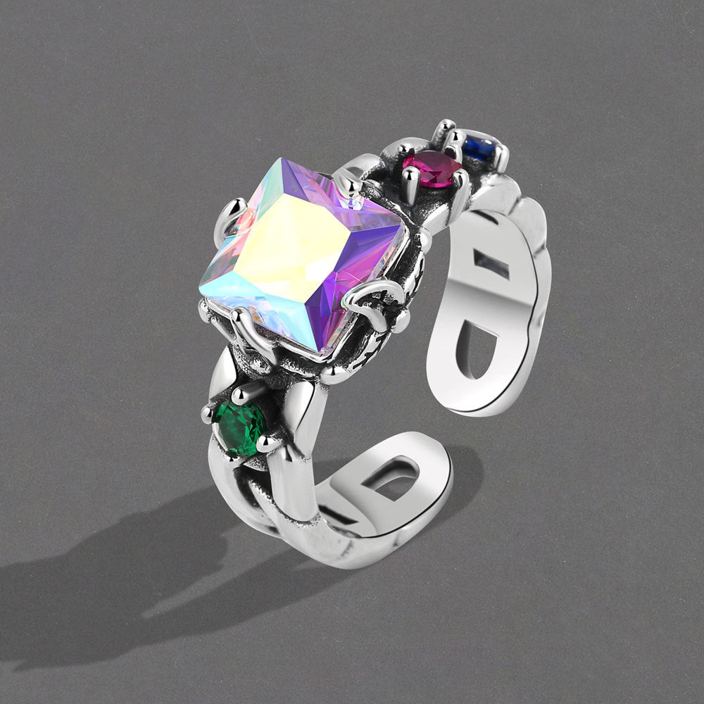 Gradient Colorful Female Autumn Niche Design Rings