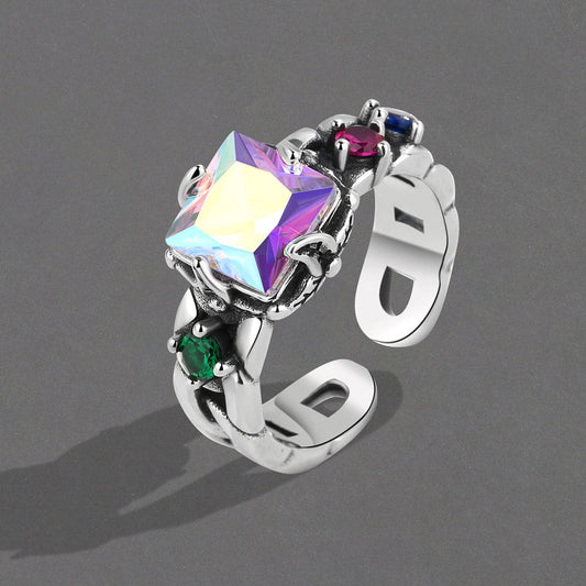 Gradient Colorful Female Autumn Niche Design Rings