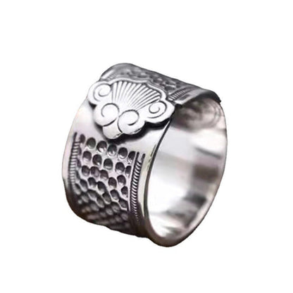 Men's Retro Trendy Sier Open Single Lucky Rings