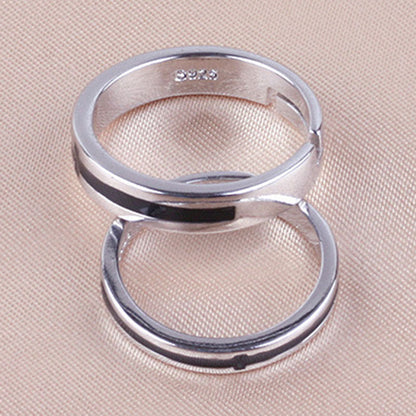 Women's & Men's Simple Fashion Couple Black And White Cross Rings