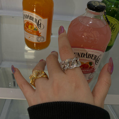 Women's French Entry Lux Niche Design Open Rings