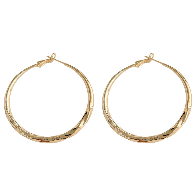 High-grade Round Geometric Big Sier Needle Earrings