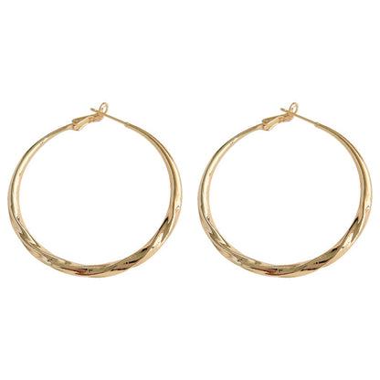 High-grade Round Geometric Big Sier Needle Earrings