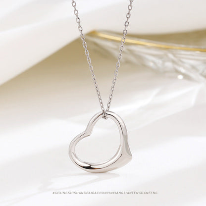 Women's Ornament Sterling Sier Hollow Heart Light Luxury Necklaces