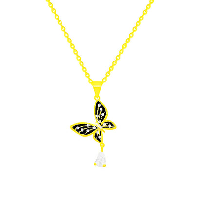 Women's Pearl Butterfly Design Clavicle Chain Neck Necklaces