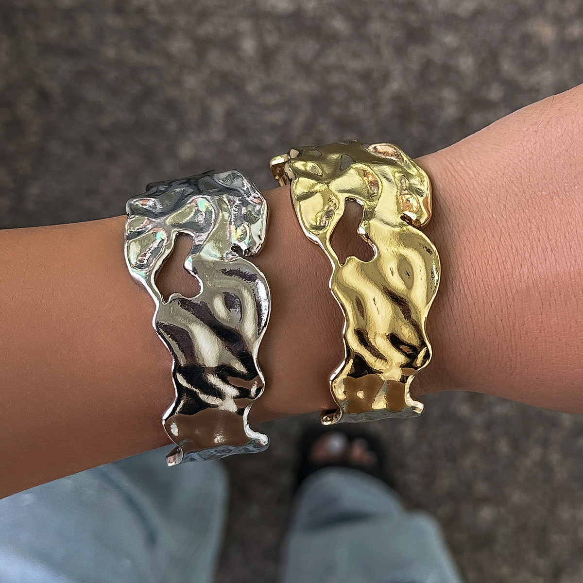 Pleated Liquid Sense Metallic Simple Lava Irregular Necklaces