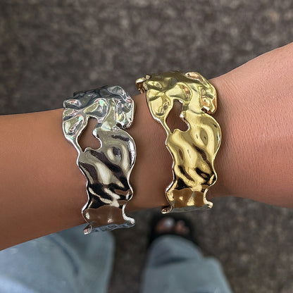 Pleated Liquid Sense Metallic Simple Lava Irregular Necklaces