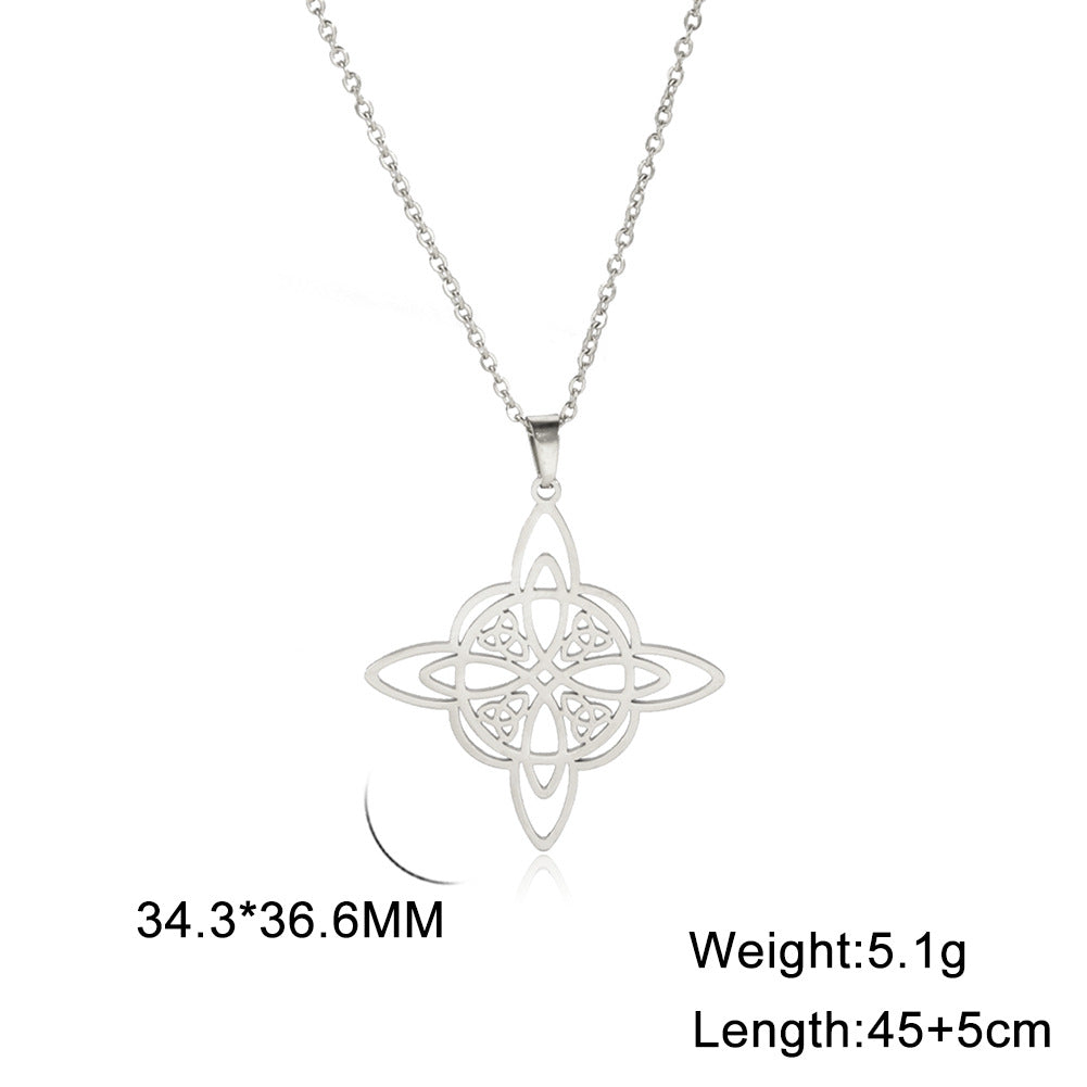 Korean Style Personalized Witch Celtic Triangle Pendant Necklaces