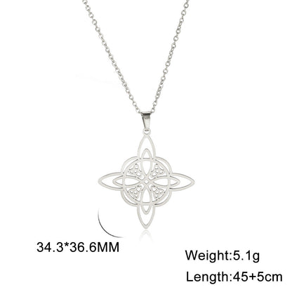Korean Style Personalized Witch Celtic Triangle Pendant Necklaces