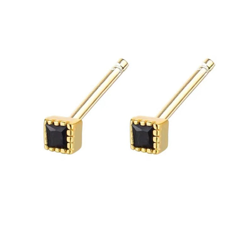 Sterling Sier Square Simple And Compact Earrings