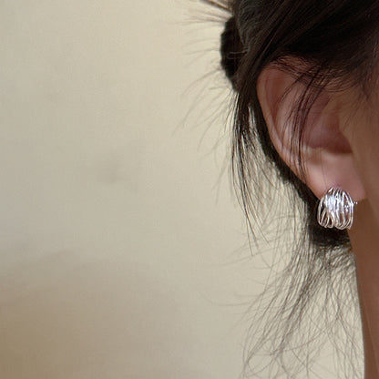 Sterling Sier Architectural Design Style Simple Earrings