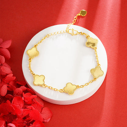 Clover Female No Color Fading High Sense Niche Imitation Bracelets