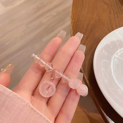 Simple Design Fairy Sweet Fresh White Crystal Pink Peace Bracelets