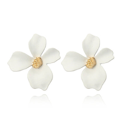 Colored Frosted Flower Mori Sweet Petal Earrings