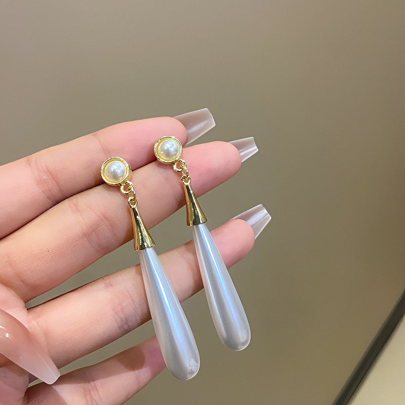 French Style Vintage Pearl Water Drop Earrings