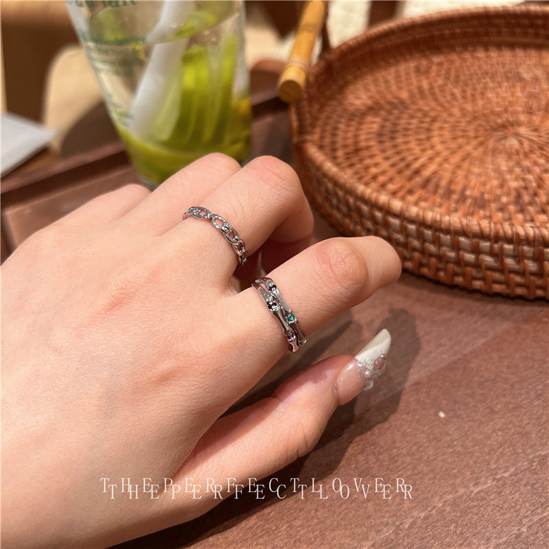 Luxury Temperament High-grade Zircon Niche Design Fashion Rings