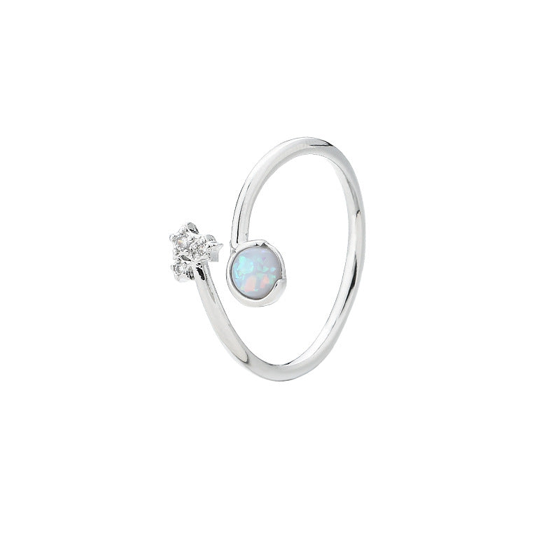 Imitation Opal Stone Female Synthetic Planet Rings