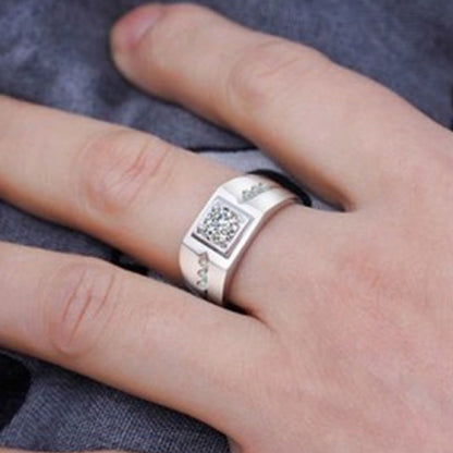 Men's Classic Hipster Wedding With Diamond Man's Rings