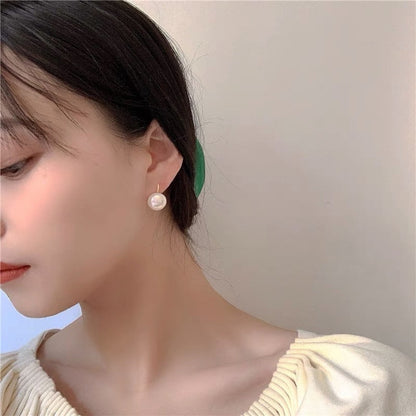 Women's Temperamental Sterling Sier Natural Pearl High-grade Earrings