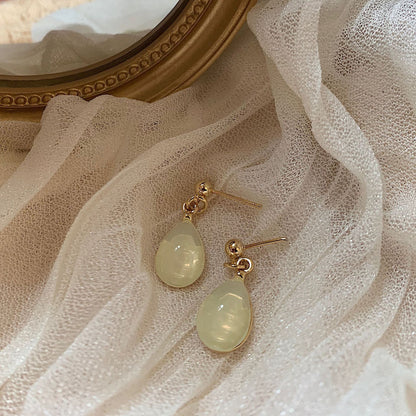 Painting Mist Blue And Orange Raindrop Earrings