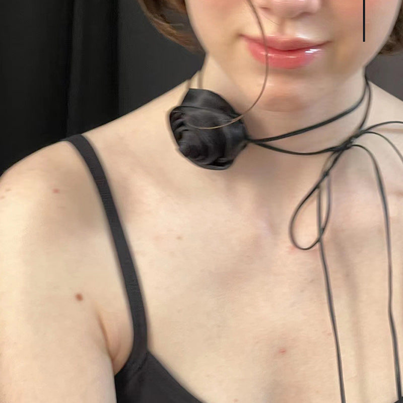 Women's Retro Rose Cold Style Bow Dark Necklaces