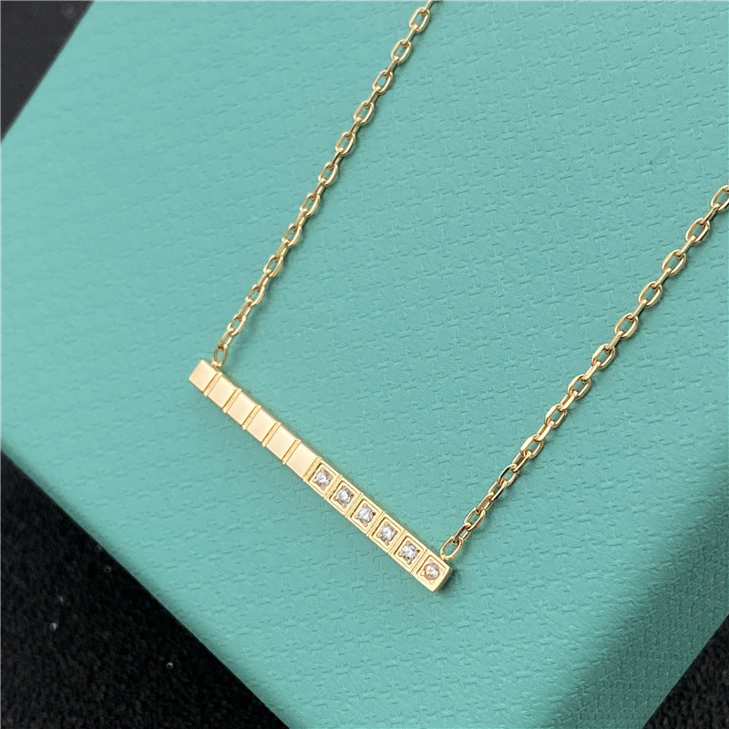 Plaid Diamond Inlaid Clavicle Chain Personality Necklaces