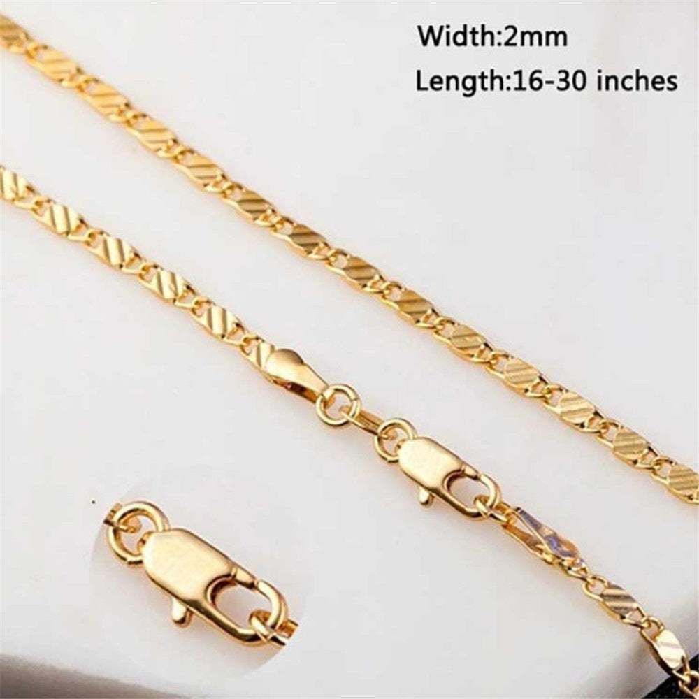 Brocade Gold Plated Flat Chain Simple Bracelets