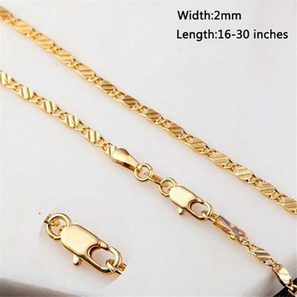 Brocade Gold Plated Flat Chain Simple Bracelets