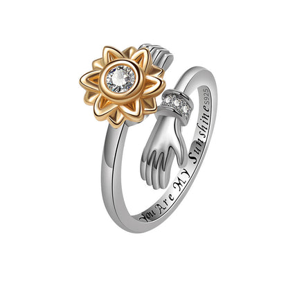 Sunflower Female Spinning Creative You Are Rings