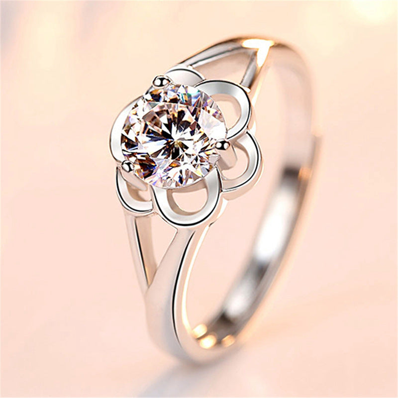 Women's Artificial Diamond Ornament Fashion Mouth Wedding Rings