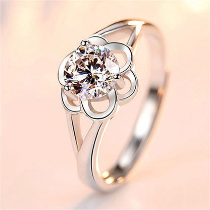 Women's Artificial Diamond Ornament Fashion Mouth Wedding Rings