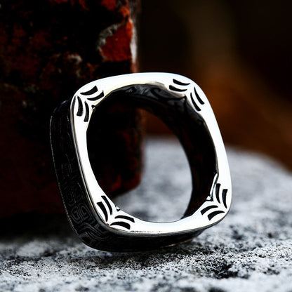 Men's Stainless Steel Simple Pattern Retro Personality Rings