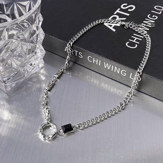 Irregular Zircon Couple Female Cold Style Niche Hip Hop Necklaces
