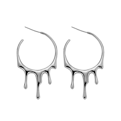 Women's Liquid Lava Tide Niche Design Frosty Earrings