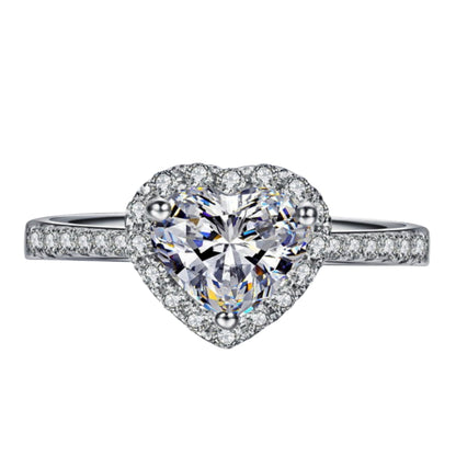 Fashion Heart Shaped Rhinestone Trend Delicate Rings