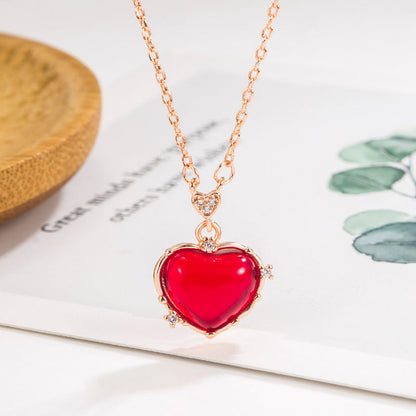 Retro Little Heart Very Fine Clavicle Necklaces