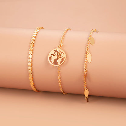 Women's Suit Exaggerated Geometry Beaded Thick Chain Bracelets