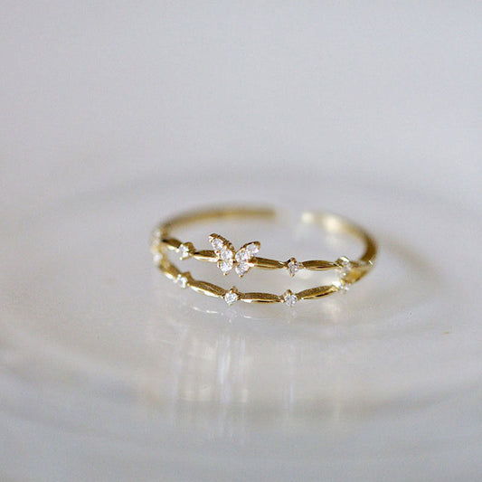 Design Fresh Small Diamond Exquisite Sterling Rings