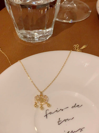 Women's Sier Accessories Safety Lock Pendant Fu Character Necklaces