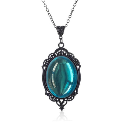 Quartz Crystal Embossed Pendant Satan Demon Necklaces