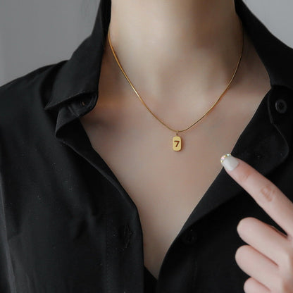 Small Gold Clavicle Chain Female Digital Necklaces